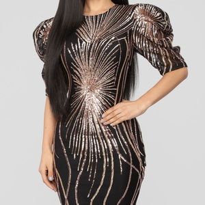 Black/Rose Gold Sequin Dress